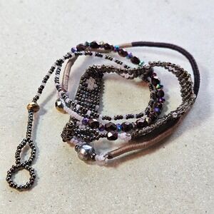 Handcrafted Beaded Wrap Bracelet Boho Metallic Iridescent Bronze Chan Luu